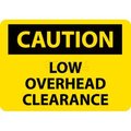 National Marker Co NMC OSHA Sign, Caution Low Overhead Clearance, 7in X 10in, Yellow/Black C359P